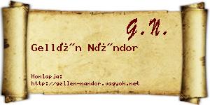 Gellén Nándor névjegykártya