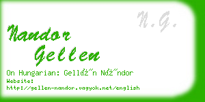 nandor gellen business card